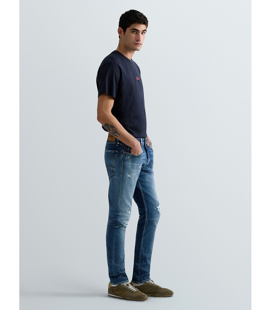 スキニーENNYS Aged10 オーガニックコットンパワーストレッチデニム 詳細画像 ブルー 4